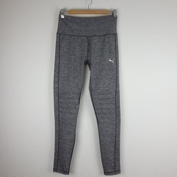 PUMA Moto Leggings Tights Dark Gray Heather Mid Rise Pull On Women's Medium - Picture 2 of 11